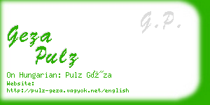 geza pulz business card